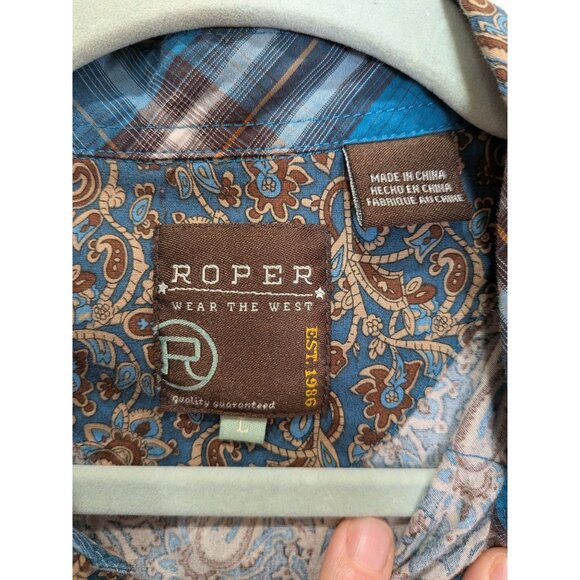 ROPER Womens Western Paisley Button Up Pearl Snap Size Large Cotton - Picture 2 of 8